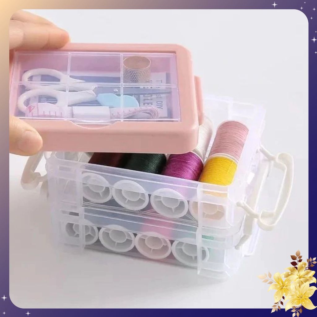 HỘP KIM CHỈ ĐA NĂNG - Hộp Kim Chỉ May Vá - Hộp Kim Chỉ 3 Tầng Tiện Dụng - Nhỏ Gọn - Bộ Kim Chỉ May V