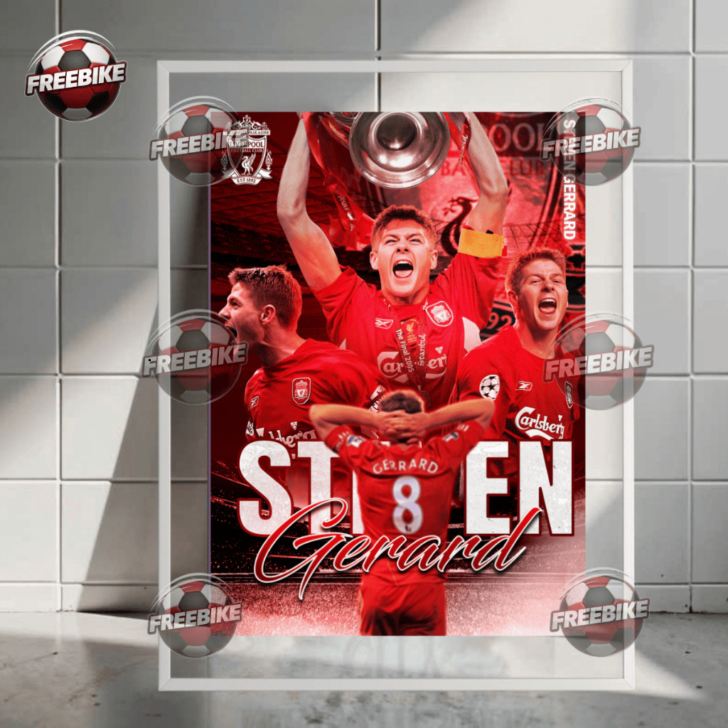 POSTER STEVEN GERRARD KHUNG BẰNG KÍNH PHA LÊ CAO CẤP