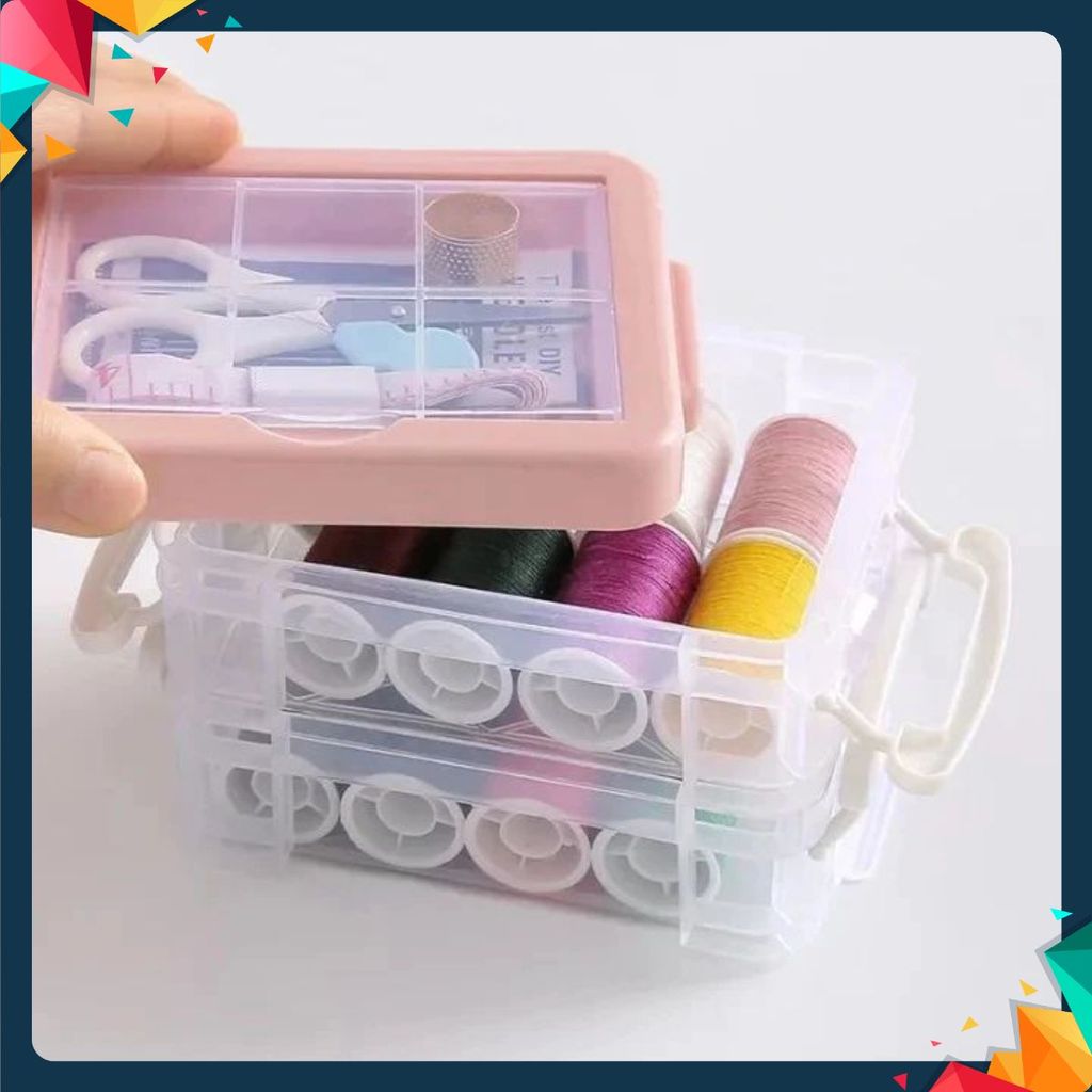 HỘP KIM CHỈ ĐA NĂNG - Hộp Kim Chỉ May Vá - Hộp Kim Chỉ 3 Tầng Tiện Dụng - Nhỏ Gọn - Bộ Kim Chỉ May V