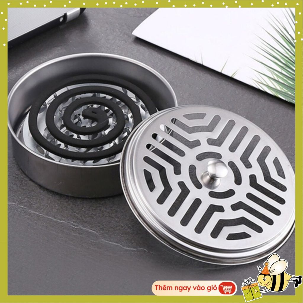 KHAY ĐỰNG NHANG MUỖI - Hộp Đựng Nhang Muỗi Inox Có NắP ĐậY-Khay Nhang Muỗi ThéP Không Gỉ Để Nhang Mu