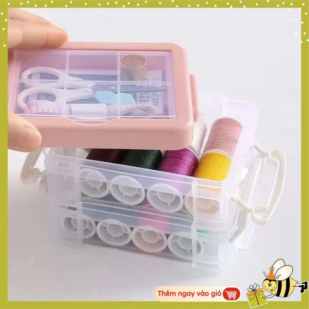 HỘP KIM CHỈ ĐA NĂNG - Hộp Kim Chỉ May Vá - Hộp Kim Chỉ 3 Tầng Tiện Dụng - Nhỏ Gọn - Bộ Kim Chỉ May V
