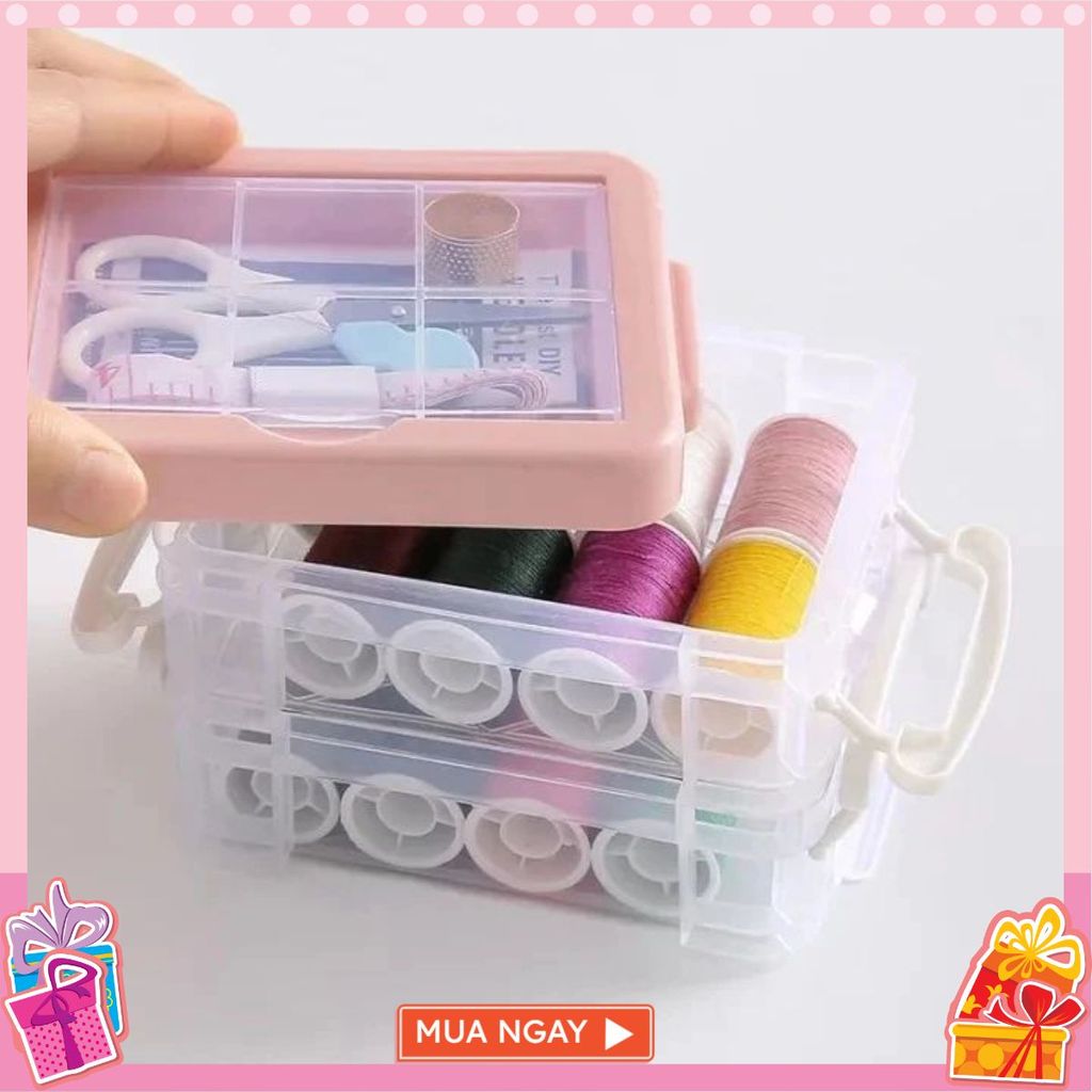 HỘP KIM CHỈ ĐA NĂNG - Hộp Kim Chỉ May Vá - Hộp Kim Chỉ 3 Tầng Tiện Dụng - Nhỏ Gọn - Bộ Kim Chỉ May V