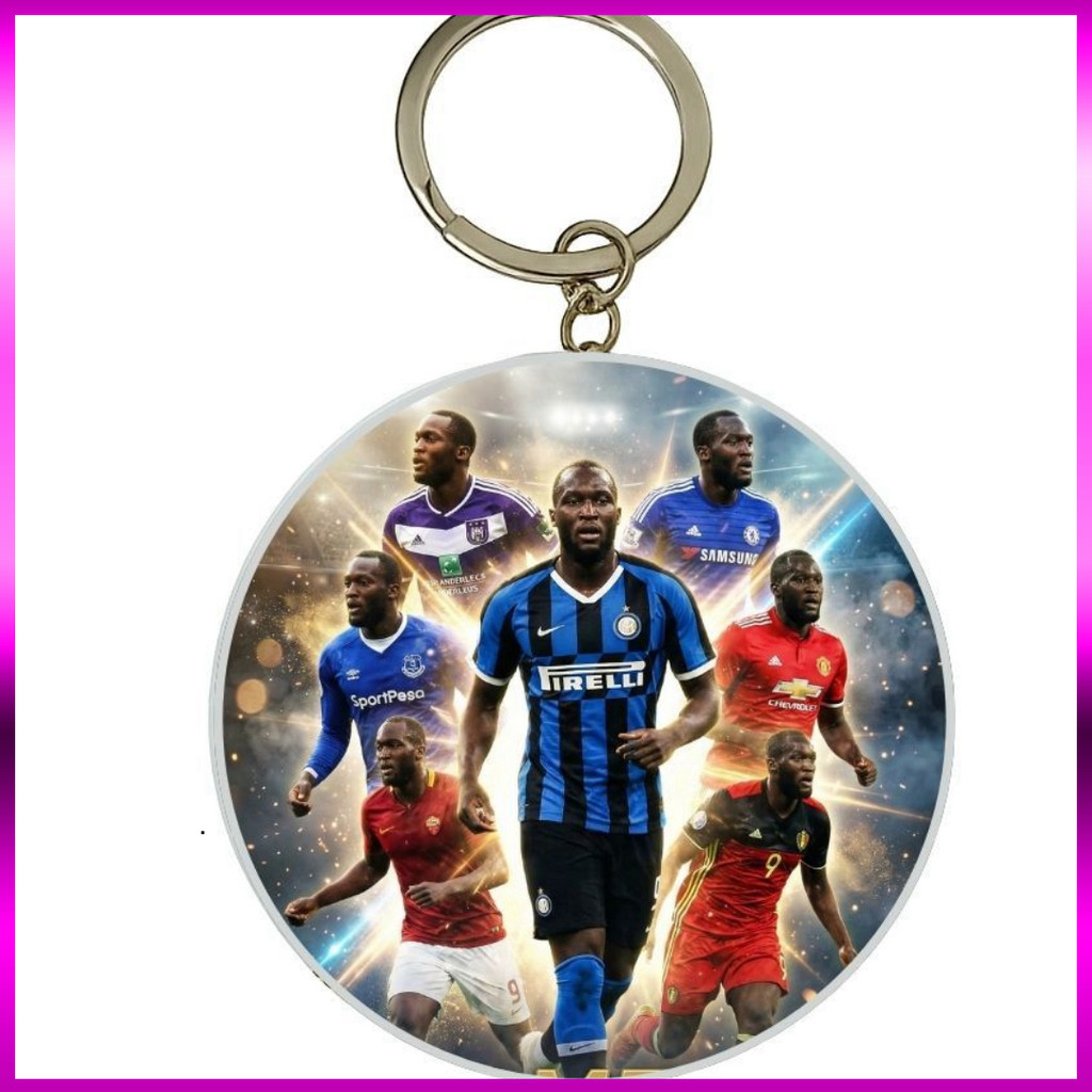 (SALE) MÓC KHÓA THIẾC IN HÌNH ROMELU LUKAKU