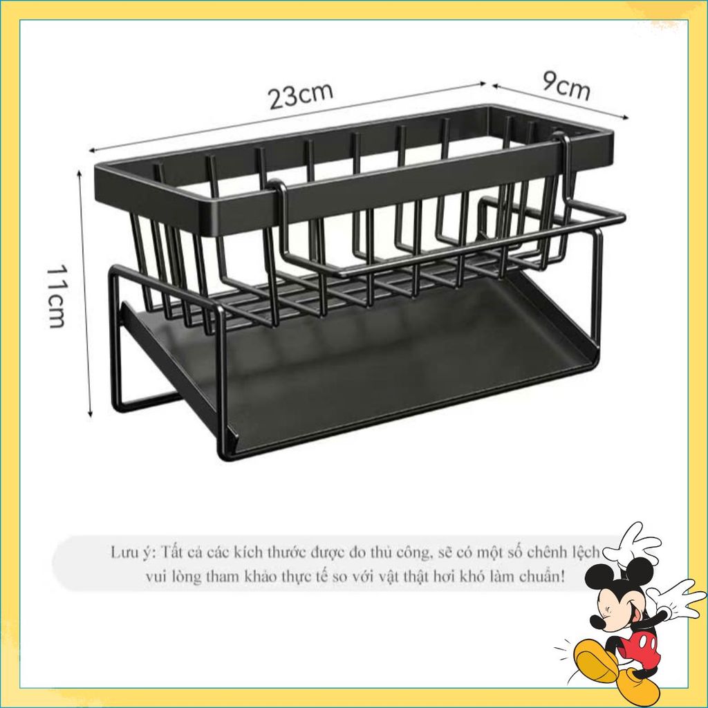 Kệ Đựng Đồ Rửa Chén Bát- Giá Để Giẻ Rửa Chén Trên Bồn Có Khay Hứng Nước Nghiêng - GIÁ ĐỰNG GIẺ RỬA B