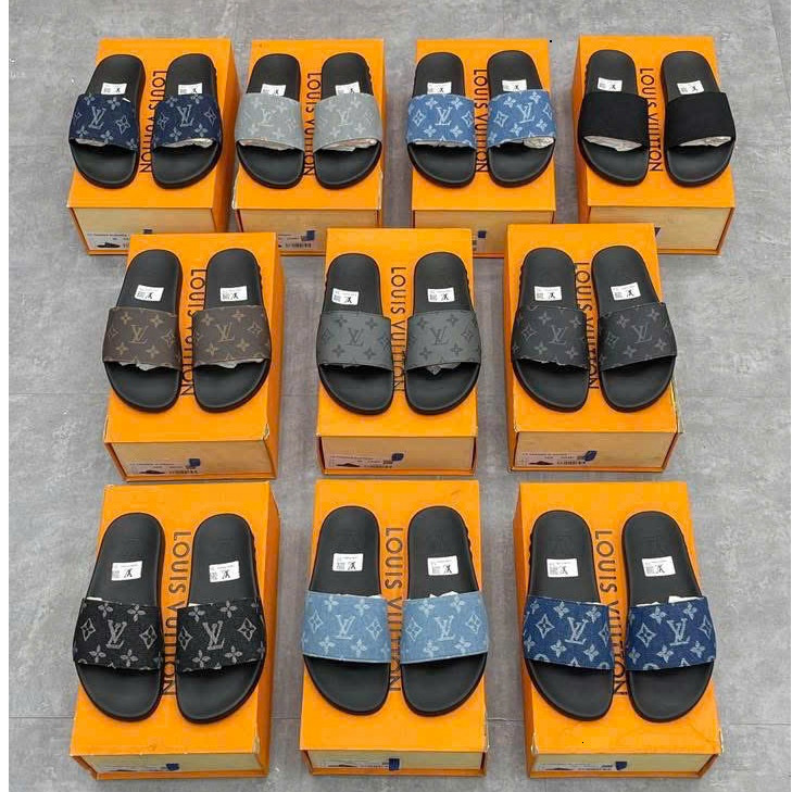 Dép Nam Siêu Sang LV Đế Cao 2 Lớp (full box) - Quai Da Độc Quyền Hàng 1 Chất Lượng 2026.