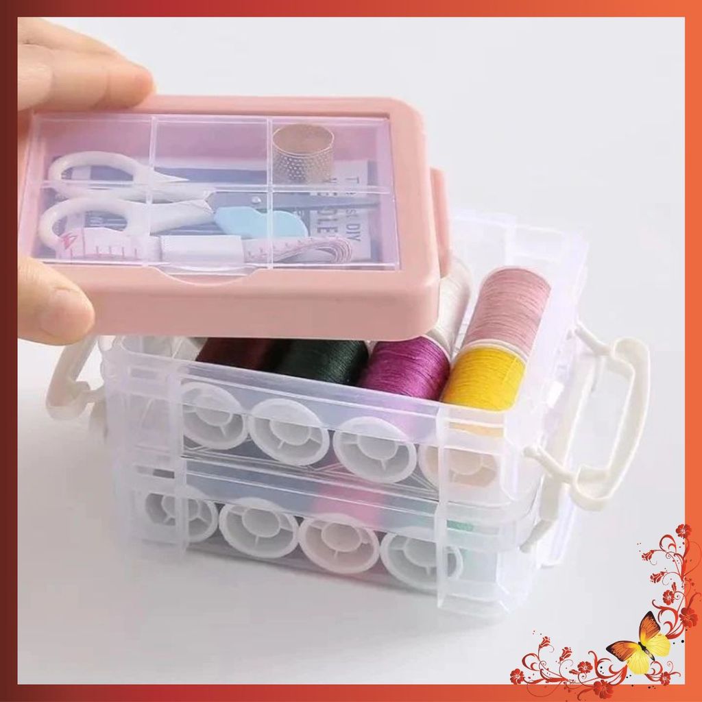 HỘP KIM CHỈ ĐA NĂNG - Hộp Kim Chỉ May Vá - Hộp Kim Chỉ 3 Tầng Tiện Dụng - Nhỏ Gọn - Bộ Kim Chỉ May V