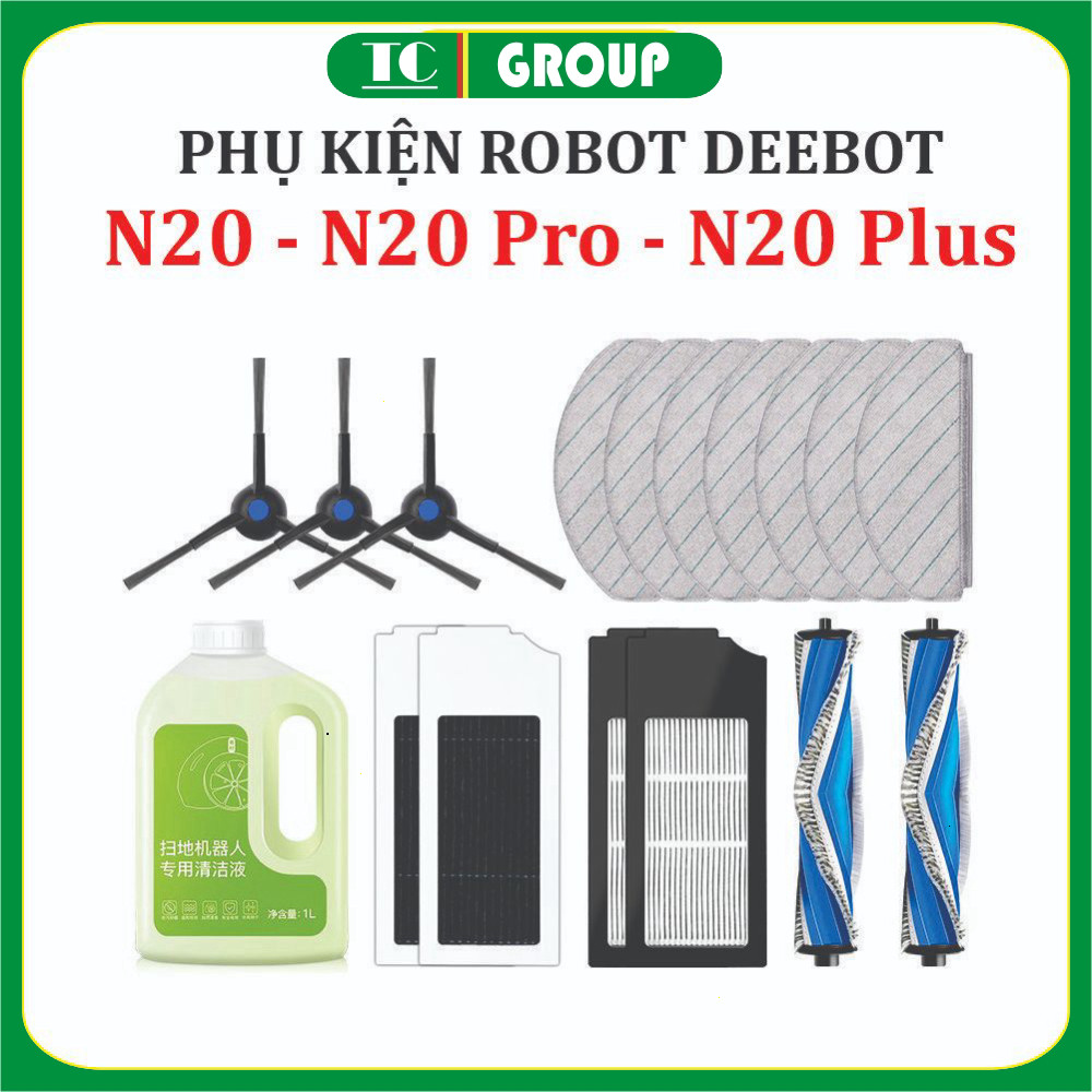 Phụ kiện robot hút bụi Ecovac Debot N20, N20 Pro, N20 Plus, Khăn lau, Chổi Chính, Chổi cạnh,Lọc bụi 