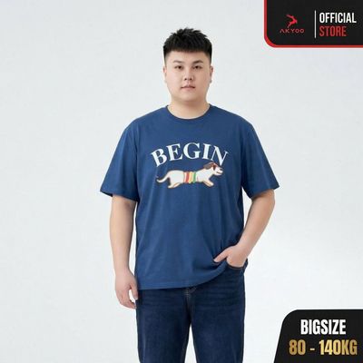 Áo Thun Nam Bigsize 80-140kg AKYOO Cao Cấp, Chất Liệu Cotton Co Giãn, Thoáng Mát, - AT THAN IN
