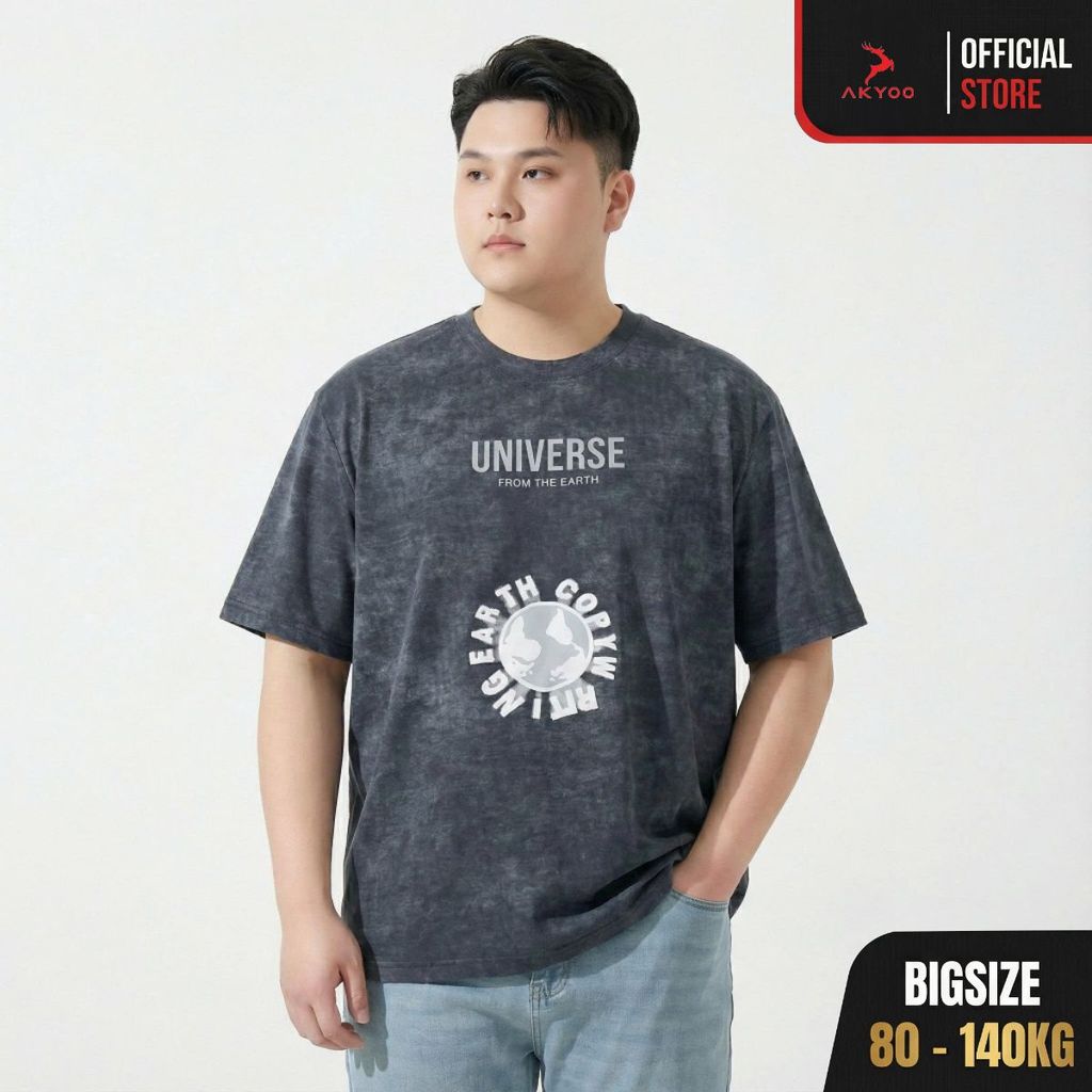 Áo Thun Nam Bigsize 80-140kg AKYOO Cao Cấp, Chất Liệu Cotton Co Giãn, Thoáng Mát, Akyoo Bigsize Nam 