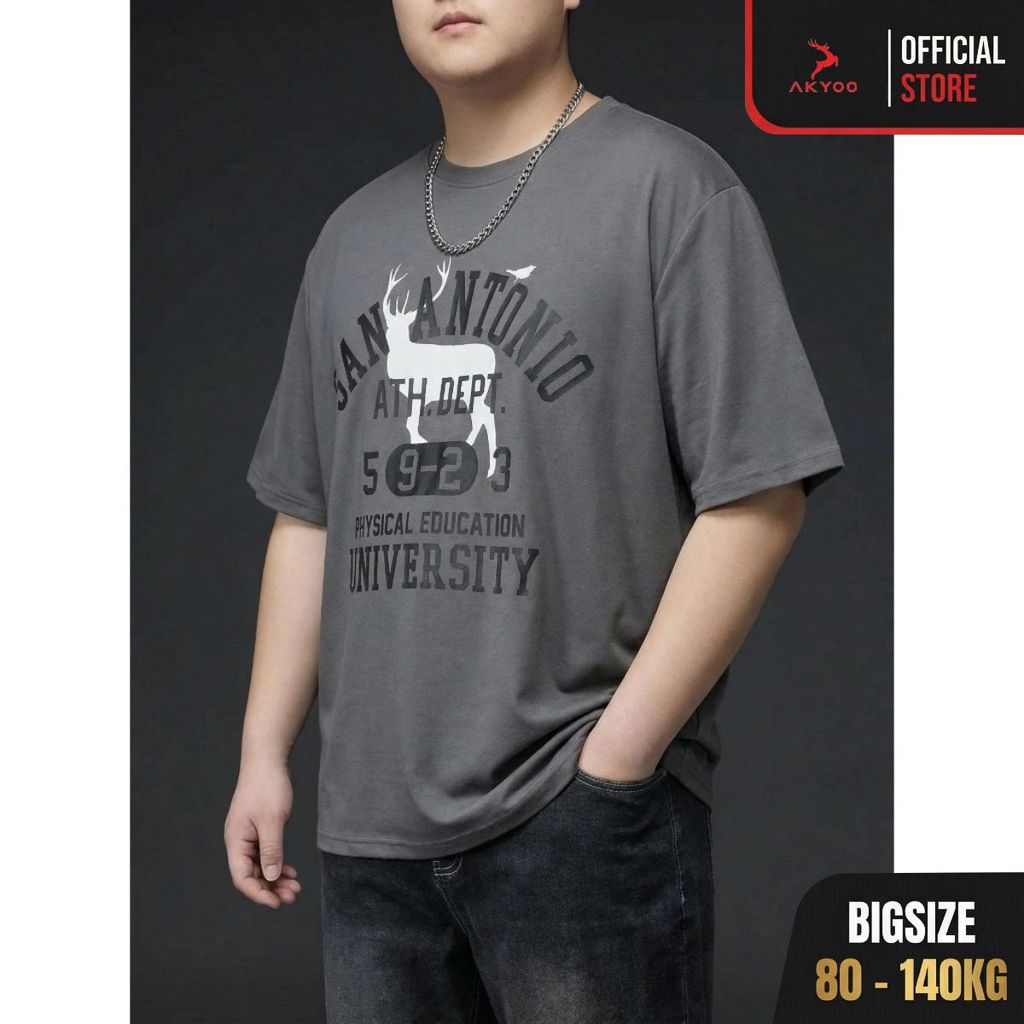 Áo Thun Nam Bigsize 80-140kg AKYOO Cao Cấp, Chất Liệu Cotton Co Giãn, Thoáng Mát, Akyoo Bigsize Nam 