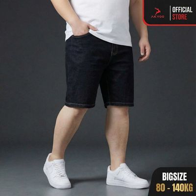 Quần Sooc Jean Big Size Nam 80-140kg AKYOO - Chất Jean Mền Mại Co Giãn 04 Chiều Size Đại Cho BigSize Việt SJ A4