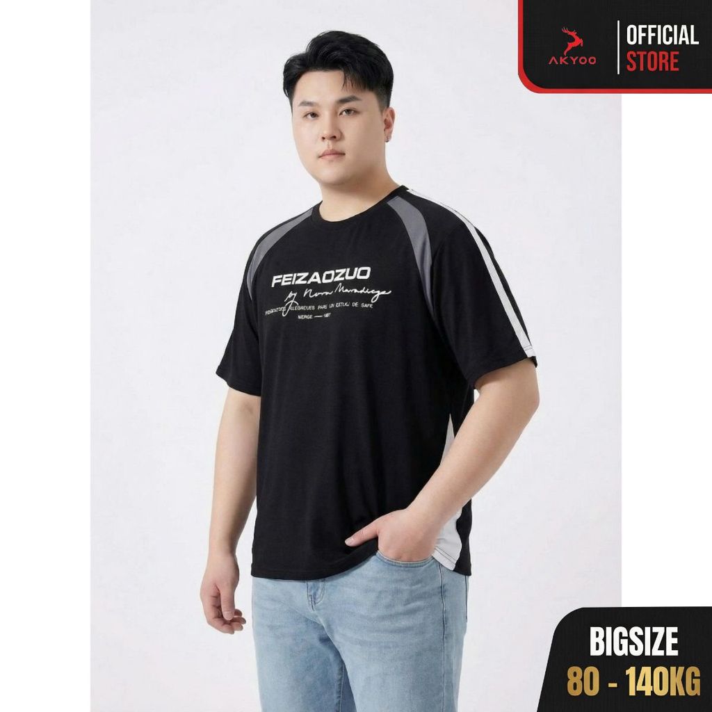 Áo thun nam big size Akyoo từ 80kg - 140kg - Chất liệu cotton thoáng mát, thấm hút mồ hôi tốt - AT D