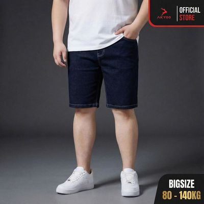 Quần Sooc Jean Big Size Nam 80-140kg AKYOO 5 Mẫu - Chất Jean Mền Mại Co Giãn 04 Chiều Size Đại Cho BigSize - SJ A6, A7