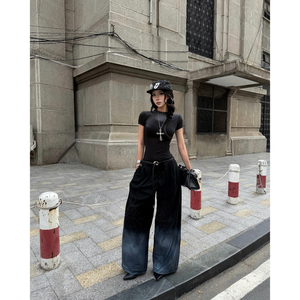 [DEZUS]Quần Ống Rộng DEZUS Streetwear Unisex Form Rộng Cá Tính - LALEY PANTS - Y4WW250507