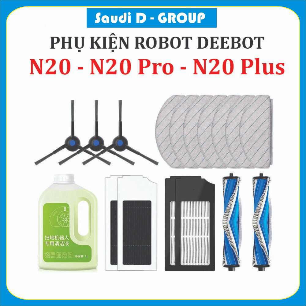 Phụ kiện robot hút bụi Ecovac Debot N20, N20 Pro, N20 Plus, Khăn lau, Chổi Chính, Chổi cạnh,Lọc bụi 