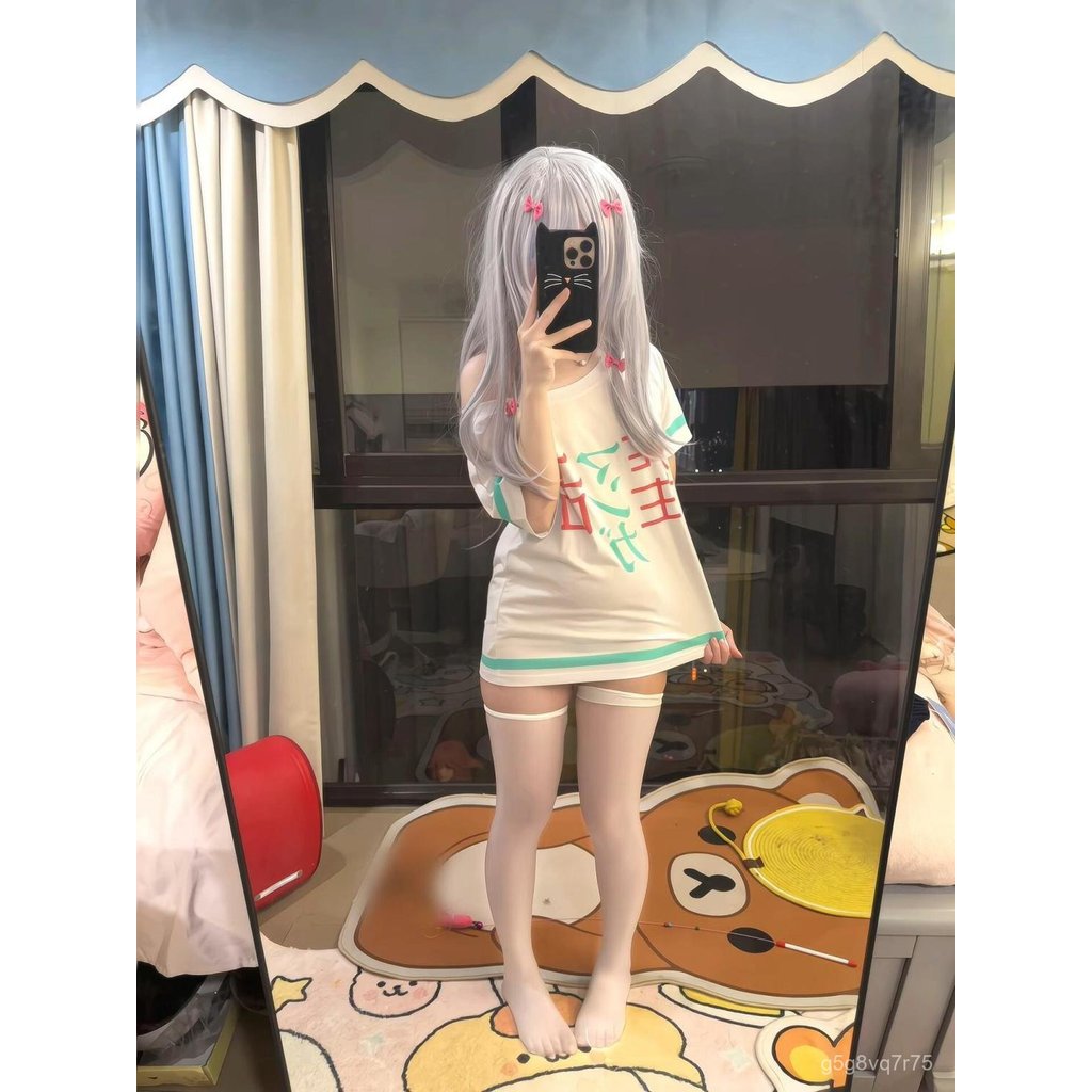 Anime Izumi Sagiri cos Bộ trang phục Eromanga Sensei đầy đủ dễ thương t Áo Thun cosplay Quần Áo