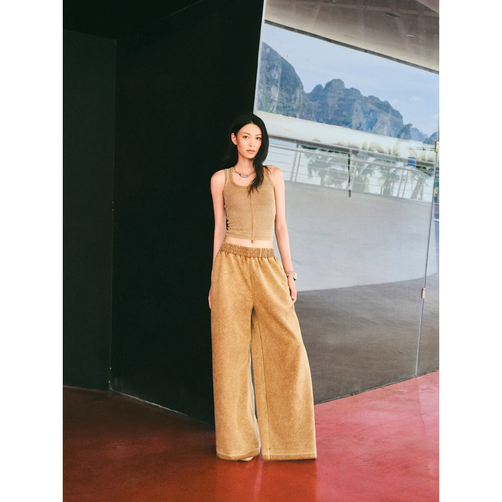 [DEZUS] Quần Dài Ống Rộng Nữ Cạp Chun Công Nghệ Loang - AMATRAM PANTS - Y4WW250416
