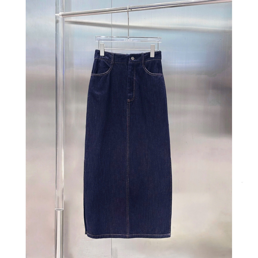 [DEZUS] Chân Váy Jean Cạp Cao Dáng A - REFINED SKIRT - Y2GW250301