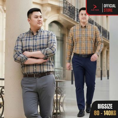Áo Sơ Mi Tay Ngắn Bigsize Nam 80-140kg AKYOO Cao Cấp, Không Bai Mờ, Không Gây Khó Chịu Khi Mặc -SM SOC NAU - DEN - GHI