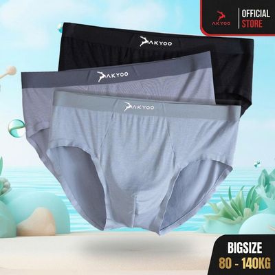 Quần Lót Nam Tam Giác Bigsize AKYOO, vải cotton thun lạnh co giãn 4 chiều thoáng khí - SIP TG TRON