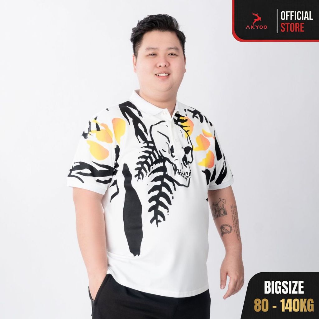 Áo Polo Big Size Nam 80 - 140kg Akyoo,Áo Polo Nam Đẹp Cho Người Mập-PL IN  LA