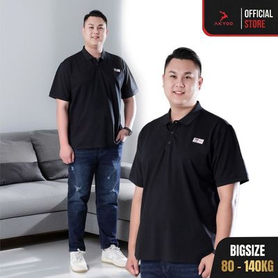 Áo POLO Nam Bigsize 80-140KG AKYOO Cao Cấp Cotton Co Giãn, Thâm Hút Mồ Hôi_PL D LOGO