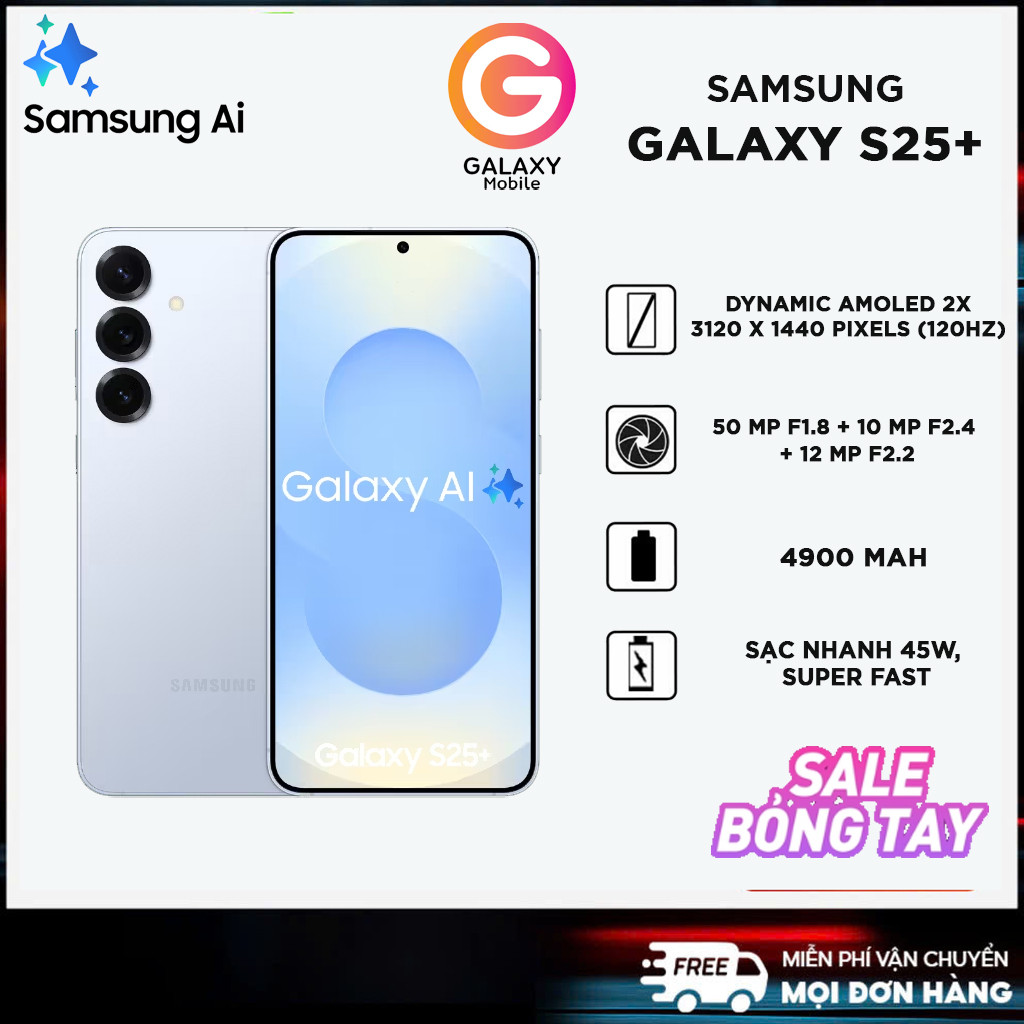 [ Kích Tháng 12 ] - Điện thoại Samsung Galaxy S25 Plus (12GB/256GB) Chính Hãng - GalaxyMobileVN