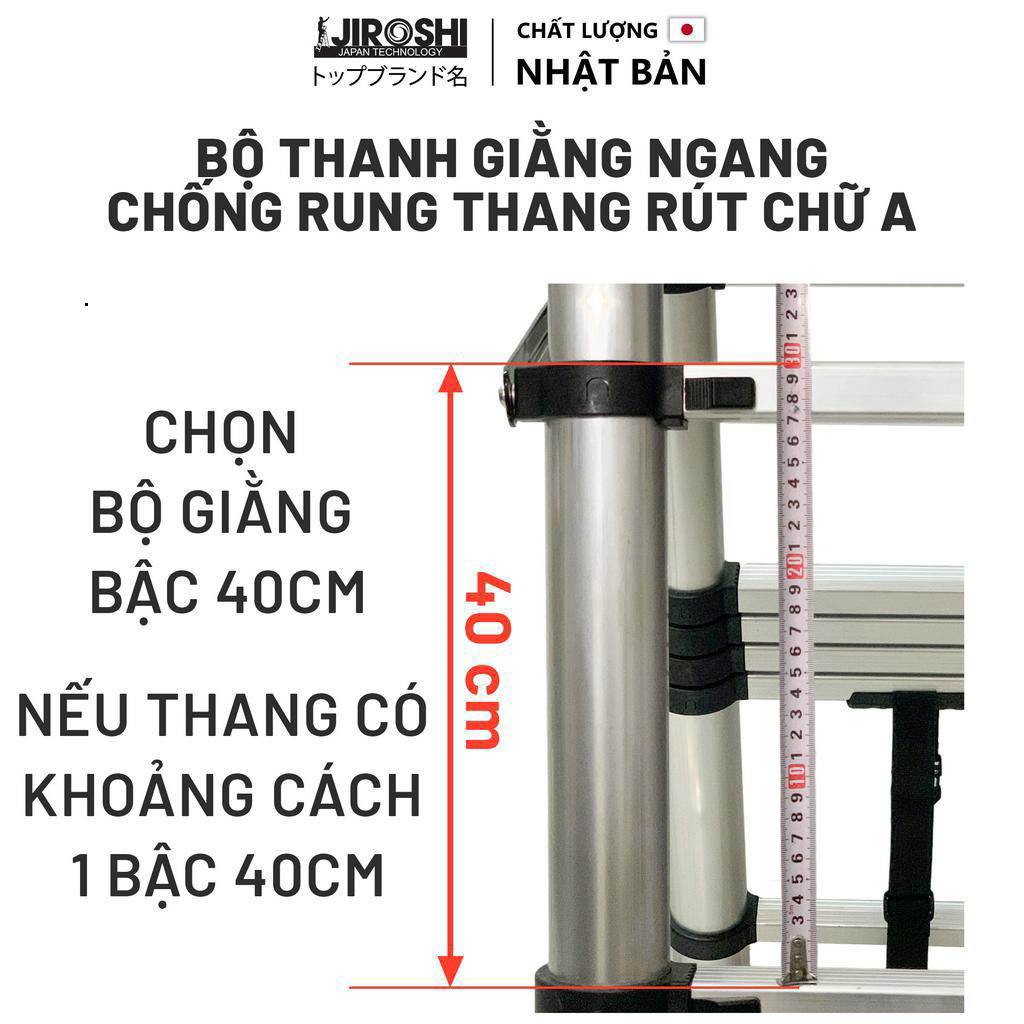 Giá Đỡ Chân Thang JIROSHI, Kẹp Thanh Nhôm Đen Phụ Kiện Chắc Chắn