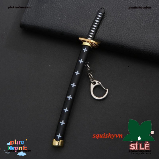 "Móc Khóa Kiếm Katana Kim Loại Zoro One Piece - Huyền Thoại Nhật Bản"
