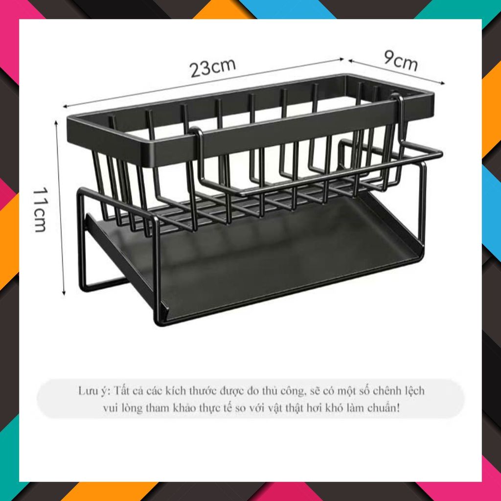 Kệ Đựng Đồ Rửa Chén Bát- Giá Để Giẻ Rửa Chén Trên Bồn Có Khay Hứng Nước Nghiêng - GIÁ ĐỰNG GIẺ RỬA B