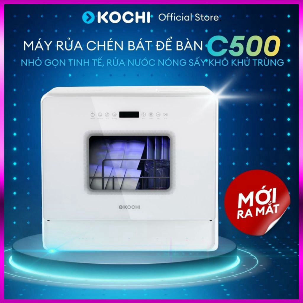 Nhắn để đặt - [MỚI RA MẮT ] Máy rửa chén bát để bàn KOCHI C500 - Sức chứa 6 bộ - Không cần lắp đặt -