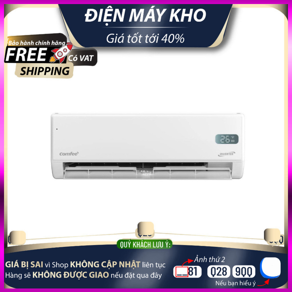 Nhắn để đặt - CFS-13VGPF - Máy lạnh Comfee Inverter 1.5 HP CFS-13VGPF - Hàng chính hãng .. Giao nhan