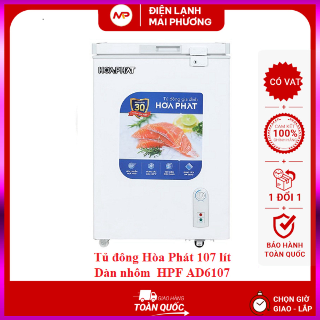 Nhắn để đặt - Tủ đông mini Hòa Phát 107 lít HPF AN6107 - Bảo hành toàn quốc 24 tháng tại nhà .. Giao