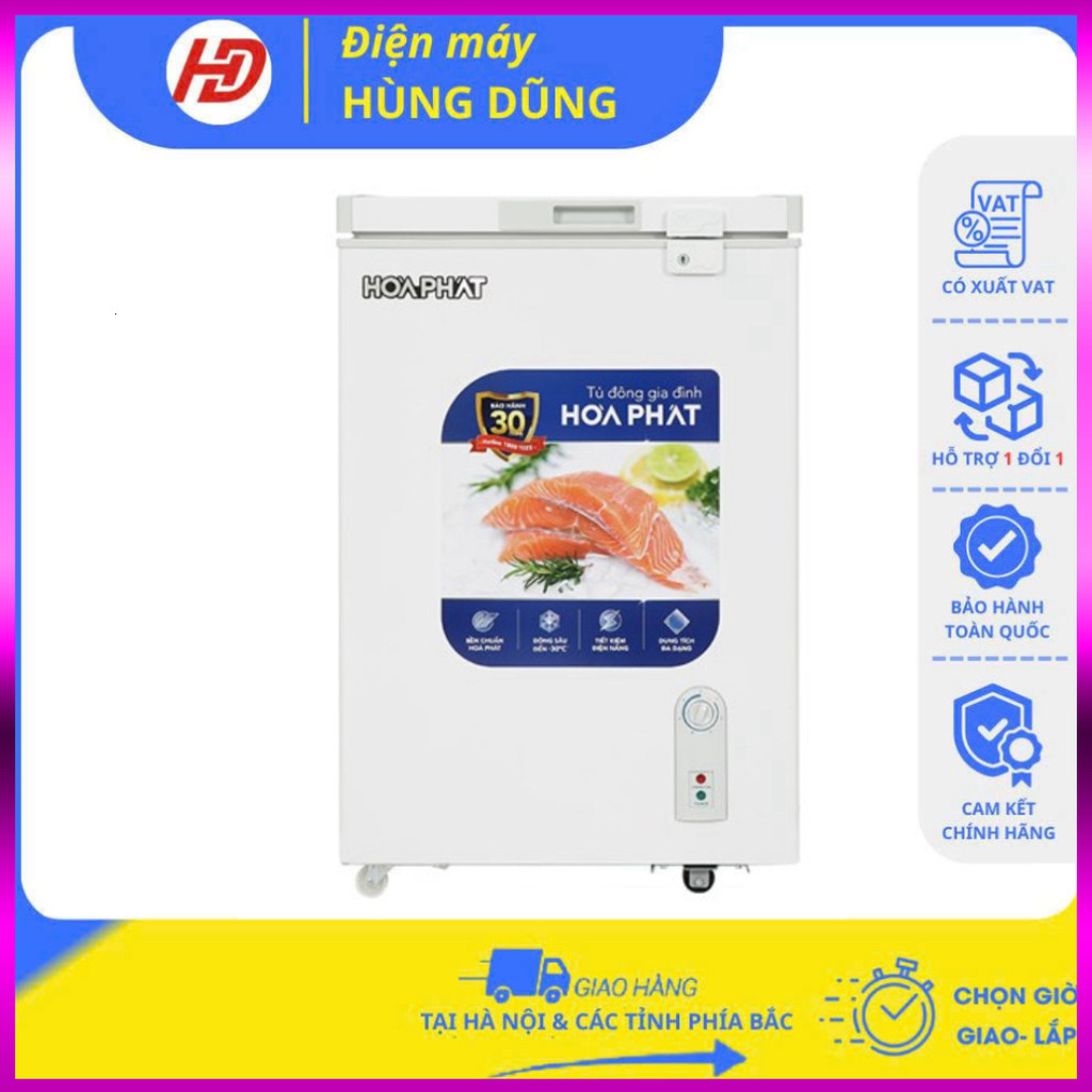 Nhắn để đặt - [ SHIP HỎA TỐC 2H TẠI HÀ NỘI ] Tủ đông Hòa Phát 107 lít HPF AD6107/ HPF AD6107G,1 chế 
