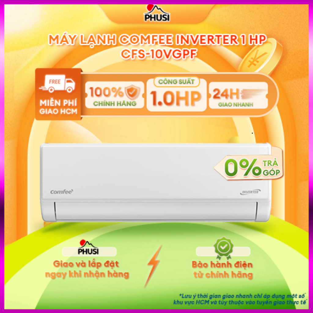 Nhắn để đặt - CFS-10VGPF/CFS-13VGPF[HỖ TRỢ LẮP ĐẶT] Máy lạnh Comfee Inverter 1-1.5 HP CFS-10VGPF/13V