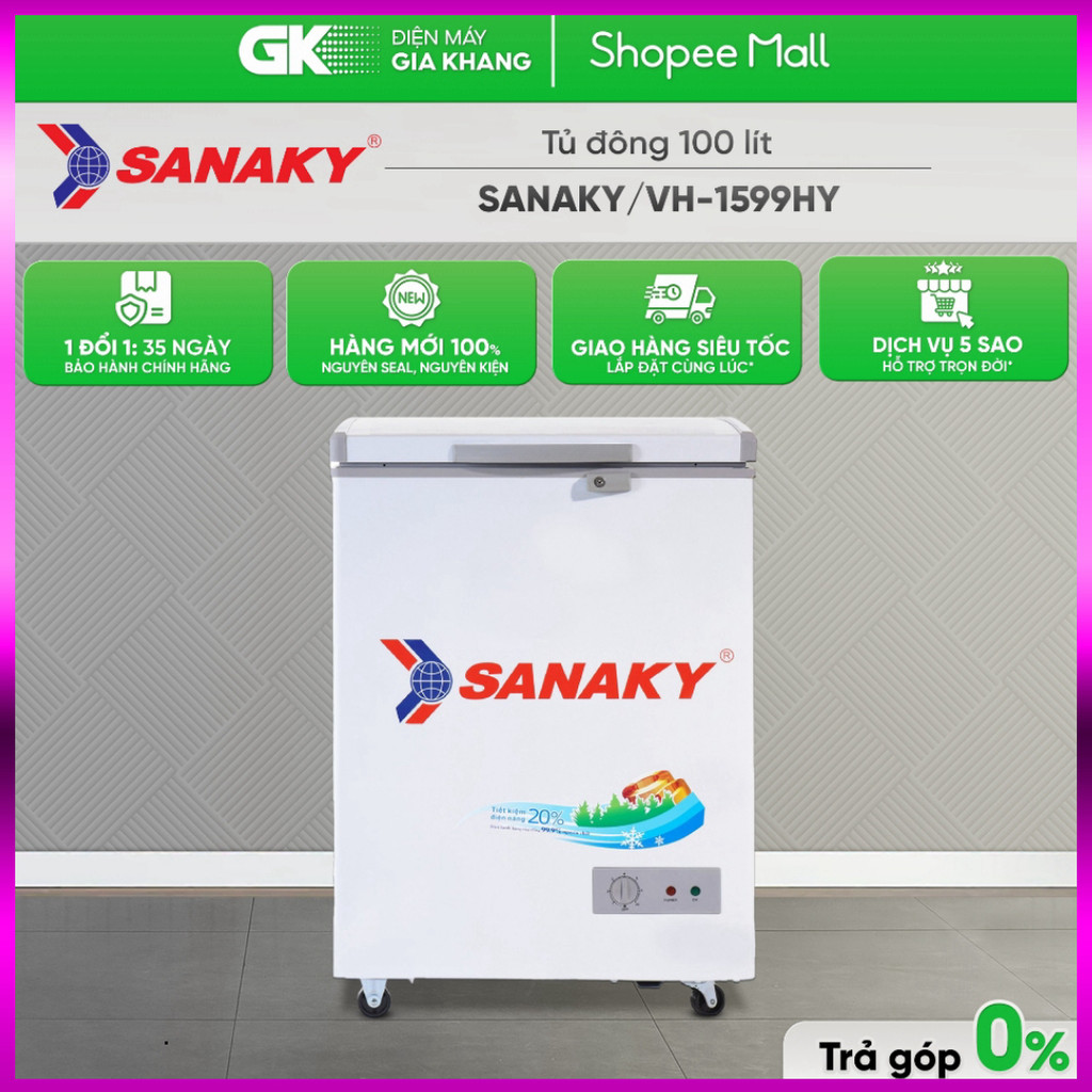 Nhắn để đặt - VH-1599HY - Tủ Đông Sanaky 100 Lít Sanaky VH-1599HY [Toàn Quốc] .. Giao nhanh.