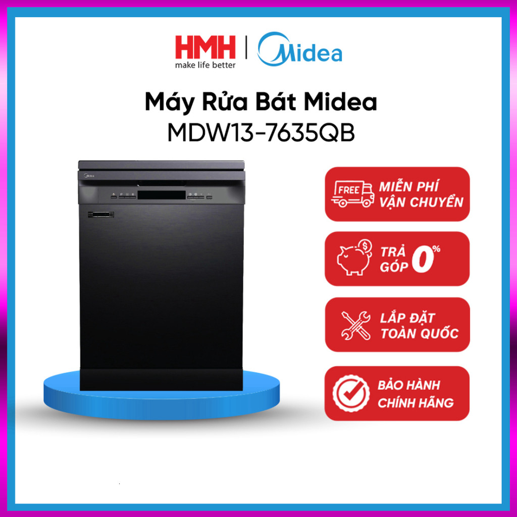 Nhắn để đặt - Máy rửa bát độc lập Midea cao cấp chính hãng 13 Bộ 9 Chương trình rửa Rửa tự động thôn