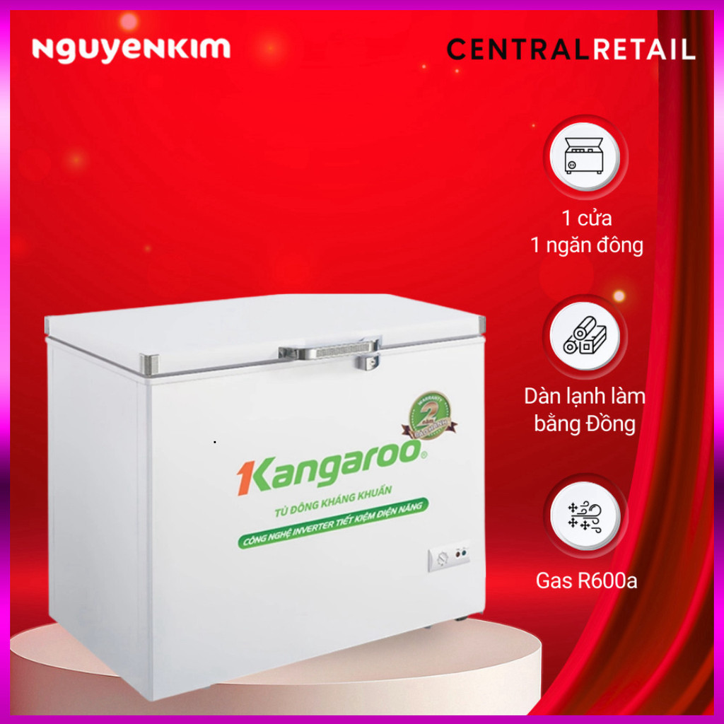 IB SHOP Tủ đông kháng khuẩn Kangaroo 140 Lít KG265NC1 .. Giao nhanh.