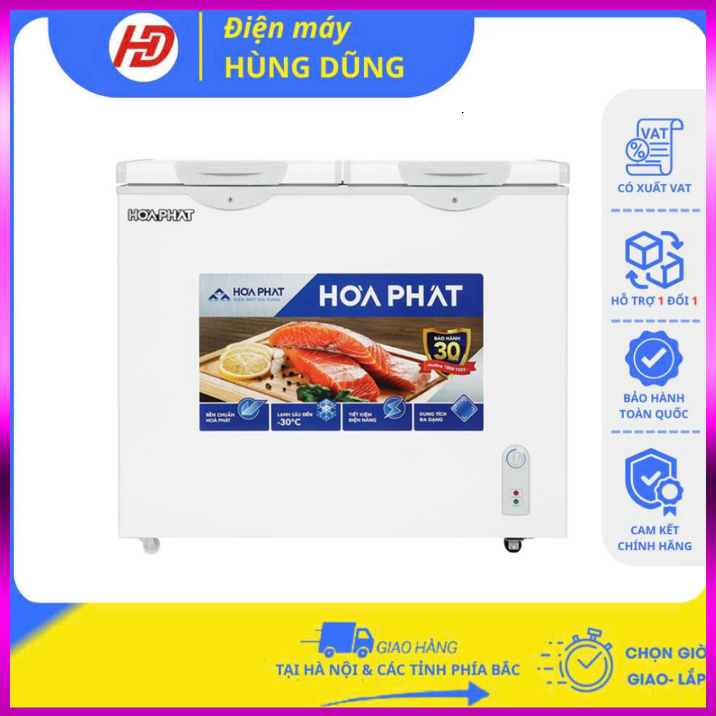 IB SHOP [ SHIP HỎA TỐC HÀ NỘI ] Tủ đông Hòa Phát Inverter  205L -HCFI 506S2Đ2/HPF BD6205, tủ 2 ngăn 