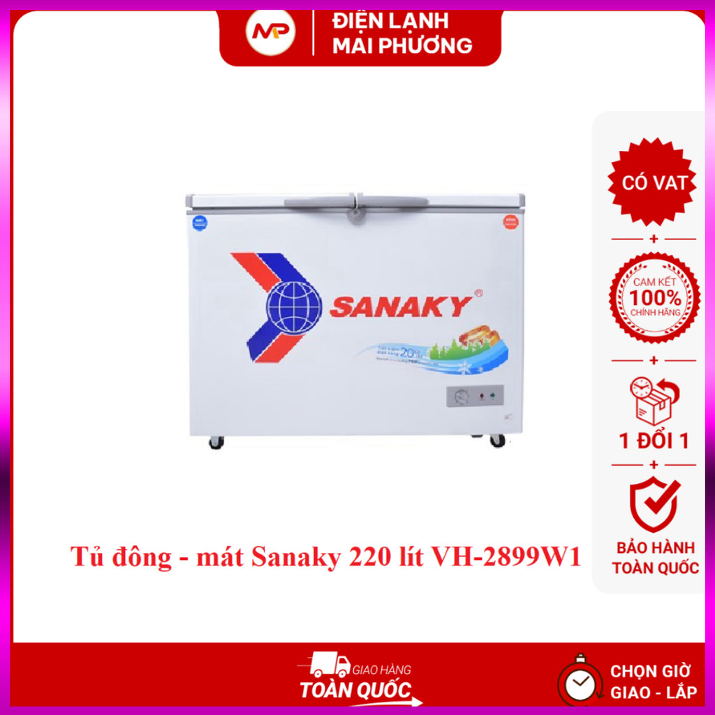 IB SHOP Tủ đông Sanaky VH-2899W1 220L (Đông-Mát) - Bảo hành toàn quốc 24 tháng tại nhà .. Giao nhanh