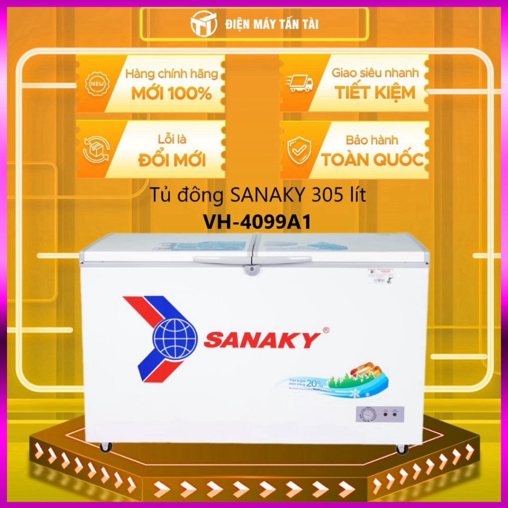 Ib shop đặt VH-4099A1 - Tủ đông SANAKY 305 lít VH-4099A1 - 1 NGĂN đông, DÀN LẠNH ĐỒNG, MIỄN PHÍ GIAO