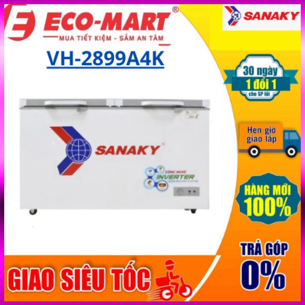 IB SHOP 2899A4K Tủ đông Sanaky VH-2899A4K Inverter 235 lít ( Tặng giao lắp đặt miễn phí) .. Giao nha