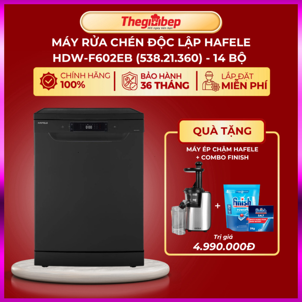 IB SHOP Máy rửa chén độc lập Hafele HDW-F602EB (538.21.360) .. Giao nhanh.