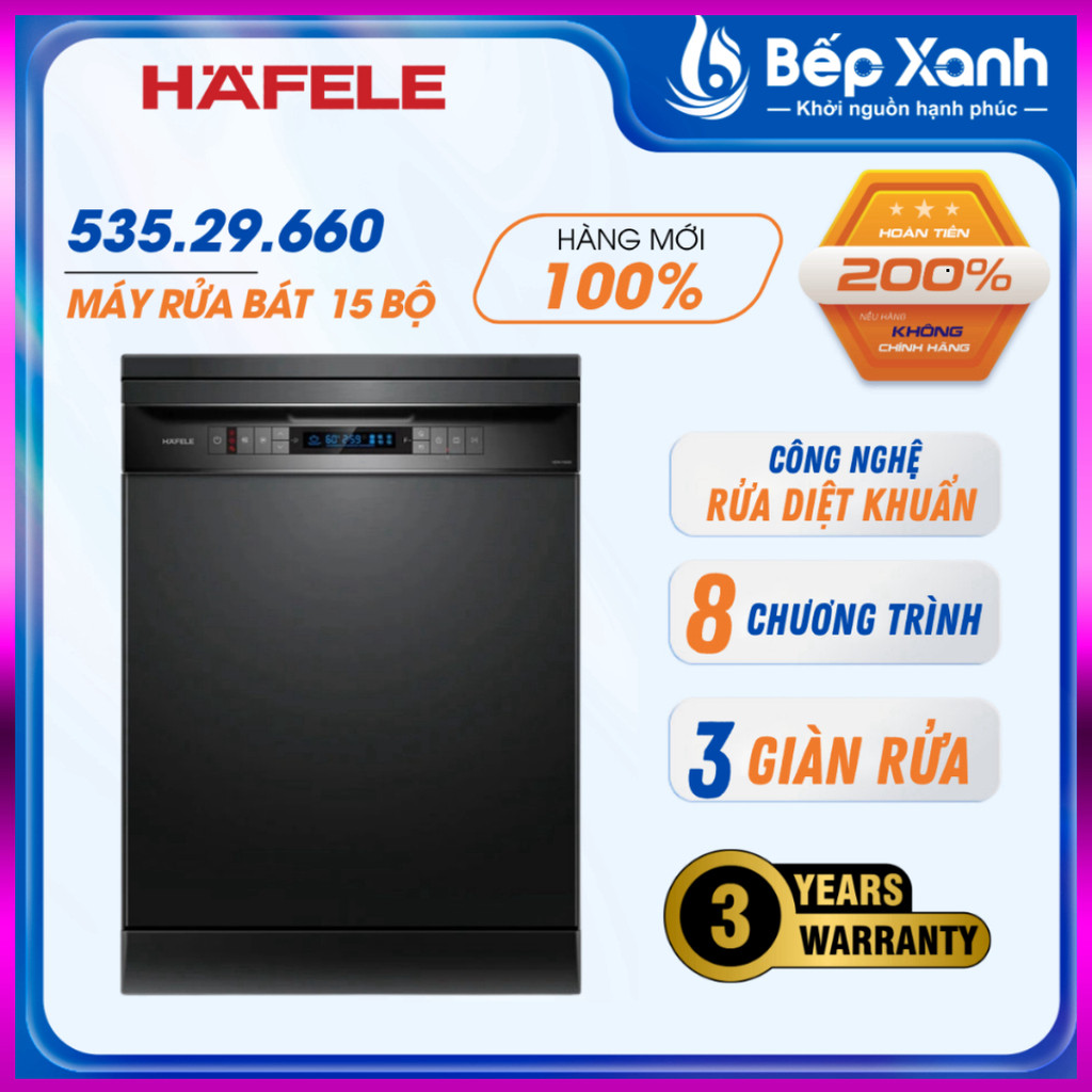 IB SHOP [FREESHIP HCM] Máy rửa chén độc lập Hafele HDW-F605B (535.29.660) - 15 bộ .. Giao nhanh.