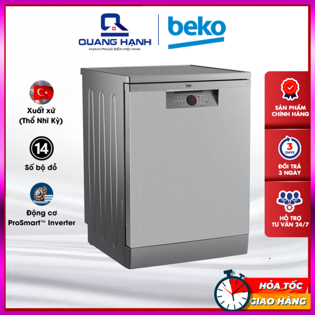 IB SHOP Máy rửa bát độc lập Beko BDFN26430XC 14 bộ | Bảo hành chính hãng 3 năm .. Giao nhanh.