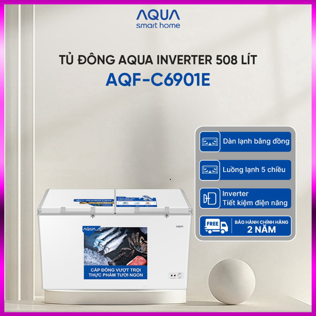 IB SHOP Tủ đông Aqua Inverter 519 Lít AQF-C6901E .. Giao nhanh.
