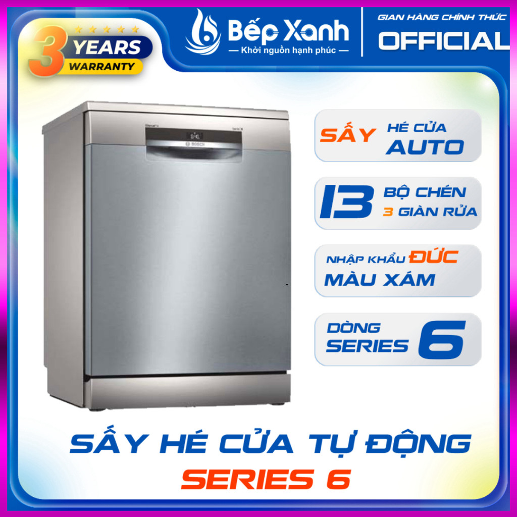 IB SHOP [NEW 2025] Máy rửa bát Bosch SMS6ECI11E/ SMS6ECI93E - Sấy Hé Cửa sấy khô - Series 6, BH 3 NĂ
