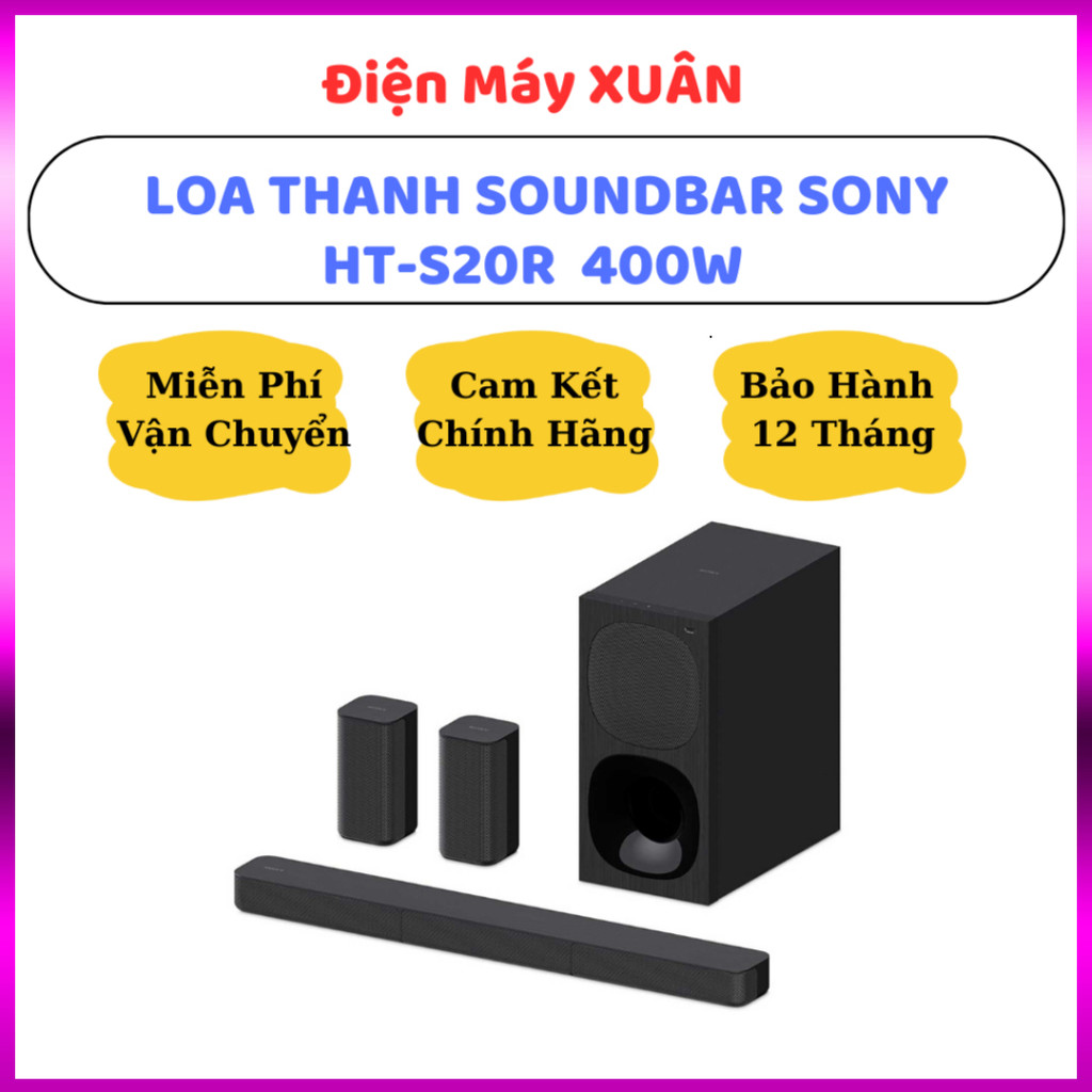 IB SHOP DÀN ÂM THANH SOUNDBAR SONY 5.1 HT-S20R 400W - HÀNG CHÍNH HÃNG, BẢO HÀNH 12 THÁNG .. Giao nha
