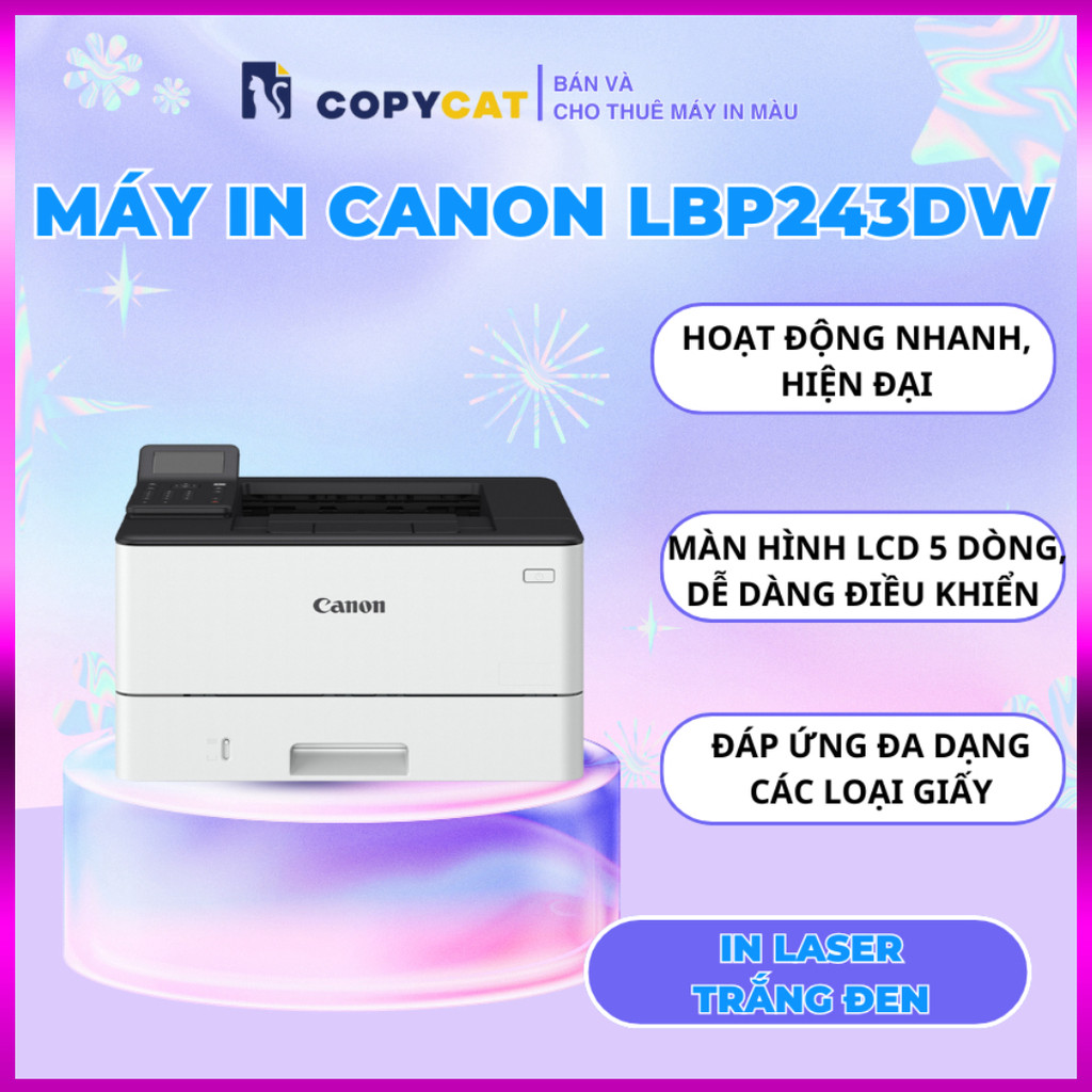IB SHOP Máy In Laser Trắng Đen Đơn năng Canon LBP243DW (A4/A5 – Chỉ in – WIFI/USB/LAN) .. Giao nhanh