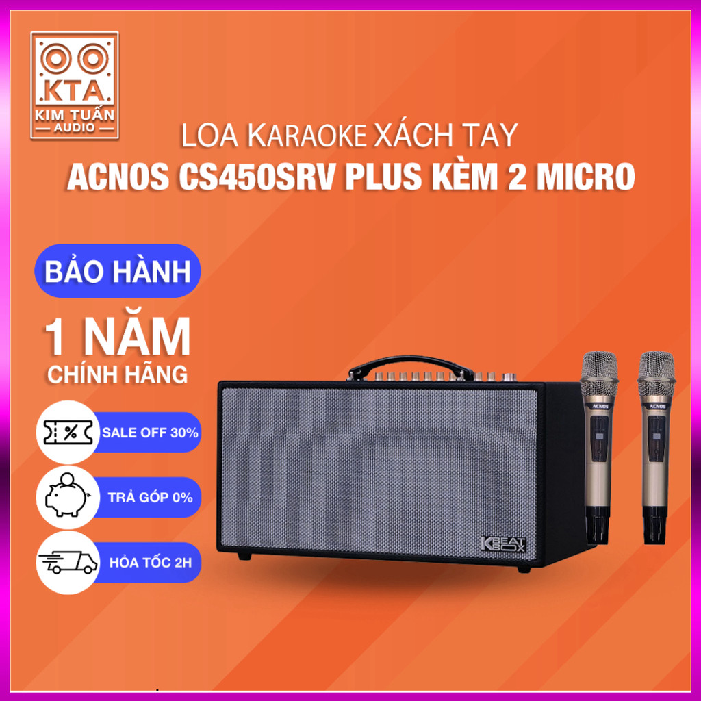 IB shop  Loa Karaoke Xách Tay ACNOS CS450SRV Plus 750W và CS552 Plus 1200W Kèm 2 Mic Hàng Chính Hãng